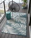 Seaside Blooms Collection Area Rug - Verdure (Teal) Rectangle Teal  lifestyle 13