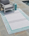 Bahama Breeze Outdoor Collection Area Rug -  Abaco Rectangle Gray Teal  lifestyle 72
