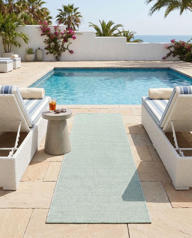 Jill Zarin Sedona Oasis Outdoor Collection Area Rug - Coconino (Palm Green) Runner Palm Green  lifestyle 40
