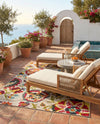 Outdoor Marrakesh Collection Area Rug - Fes Rectangle Multi Beige  lifestyle 35