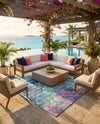 Seaside Haven Rugs Collection Area Rug - Marina Rectangle Multi  lifestyle 15