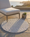 Garden Lattice Charm Collection Area Rug -  Pergola (Grey) Round Grey  lifestyle 62