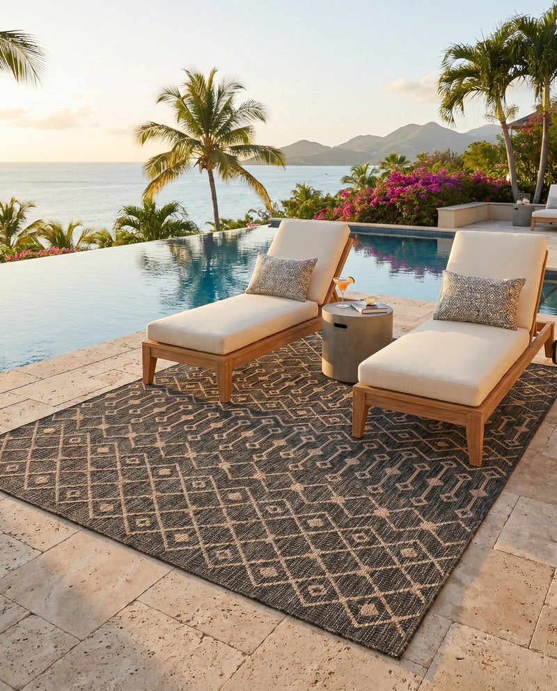 Savannah Pergola Collection Area Rug -  Pergola (Charcoal Gray) Rectangle Charcoal Gray  lifestyle 18