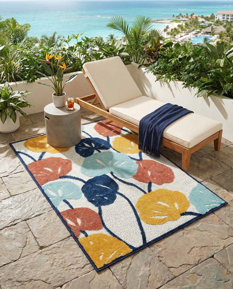 Caribbean Terrace Collection Area Rug -  Grenada Rectangle Ivory  lifestyle 32