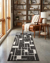 Urban Terrace Collection Area Rug -  Parkside Runner Black and White  lifestyle 53