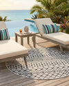 Savannah Pergola Collection Area Rug -  Pergola (Gray) Round Gray  lifestyle 85