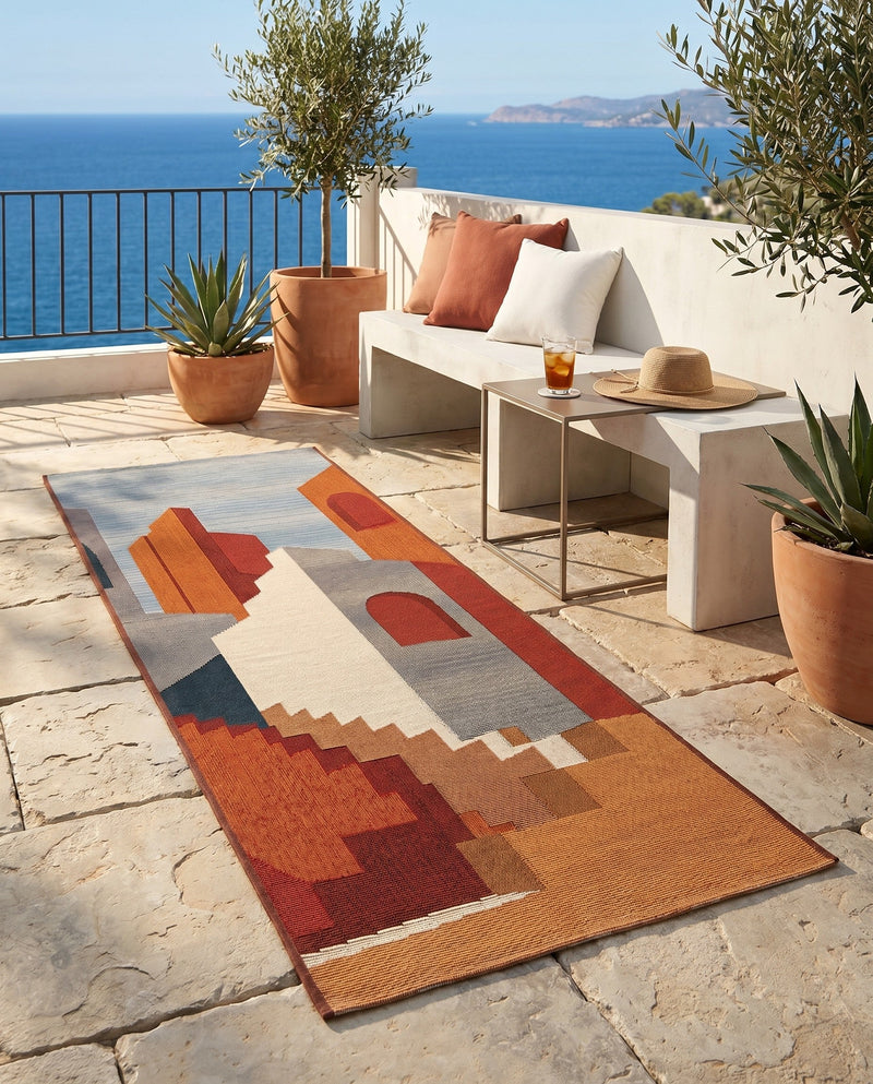 Urban Terrace Collection Area Rug -  Patio Runner Multi  lifestyle 37