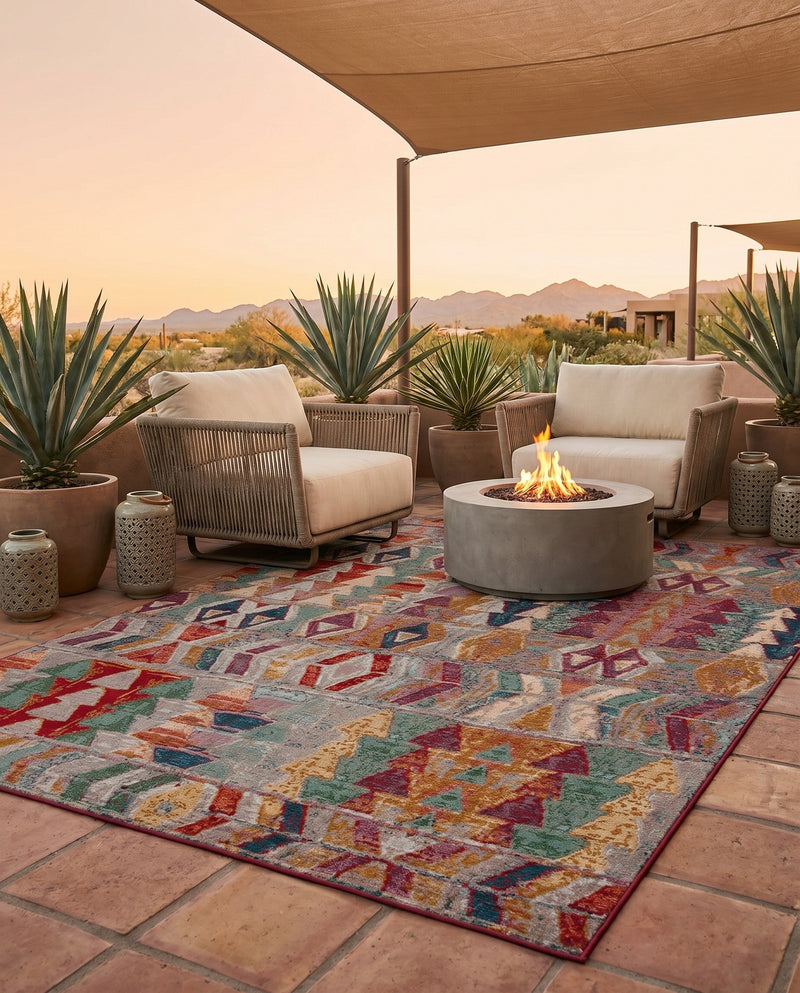 Urban Terrace Collection Area Rug -  Arcade Rectangle Multi  lifestyle 33