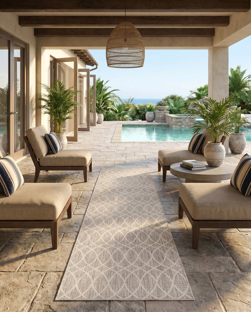 Savannah Pergola Collection Area Rug -  Pavilion (Light Gray) Runner Light Gray  lifestyle 30
