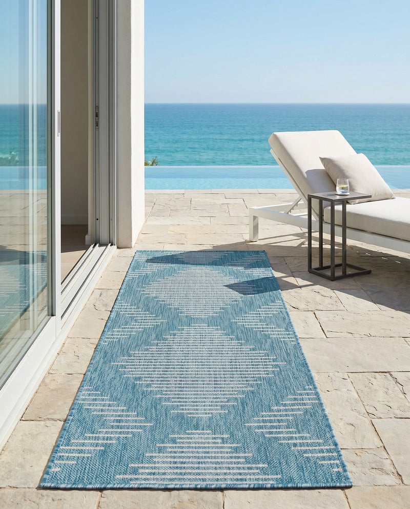 Urban Terrace Collection Area Rug -  Chelsea (Light Aqua) Runner Light Aqua  lifestyle 75
