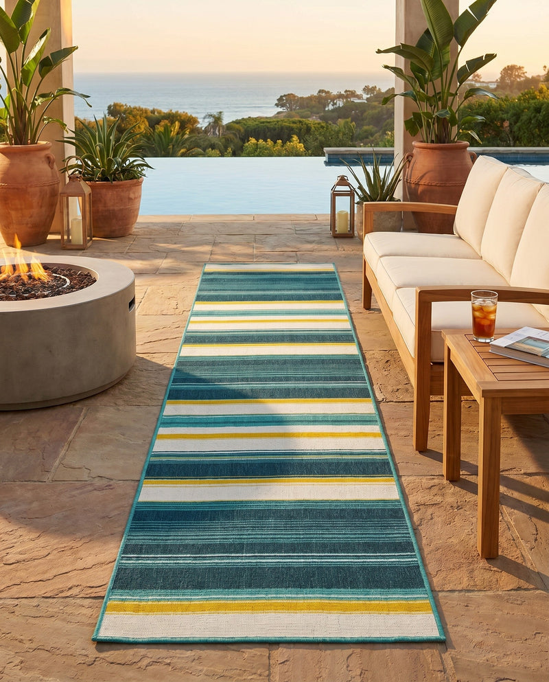 Terrace Fringe Collection Area Rug -  Veranda Runner Multi  lifestyle 43