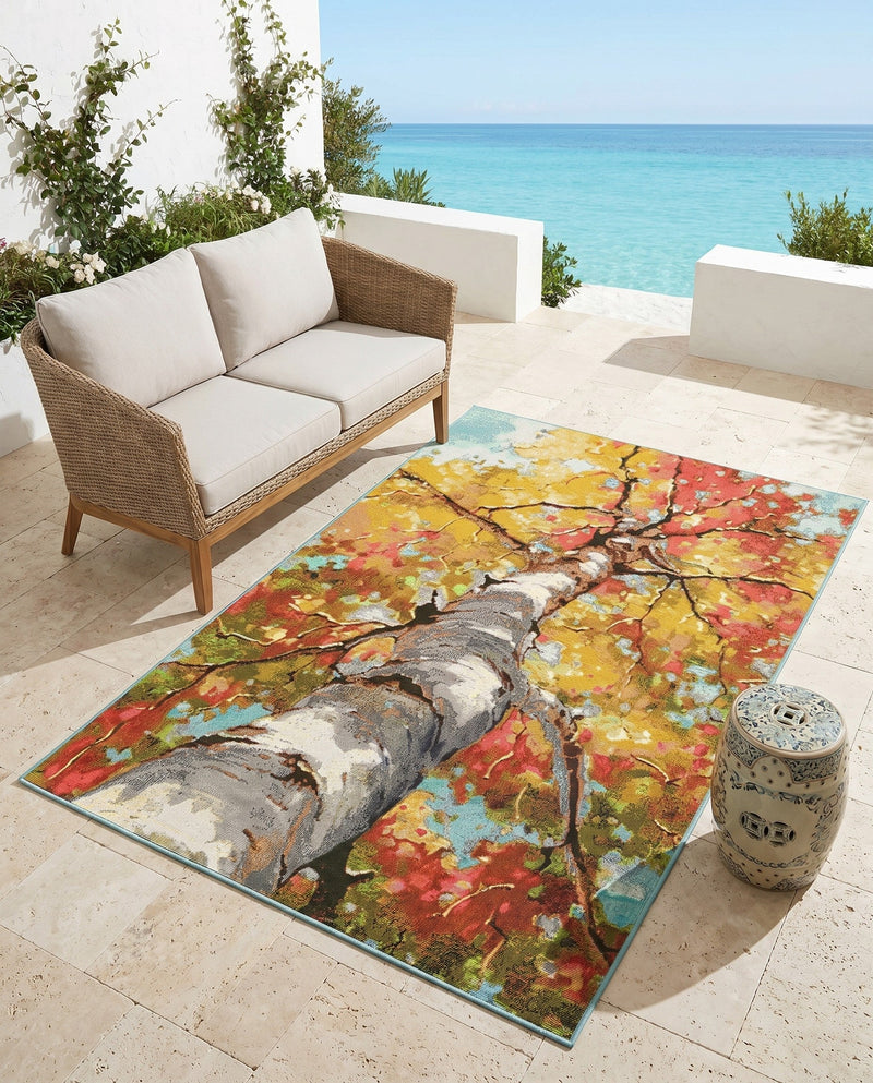 Seaside Blooms Collection Area Rug - Eden Rectangle Multi  lifestyle 6