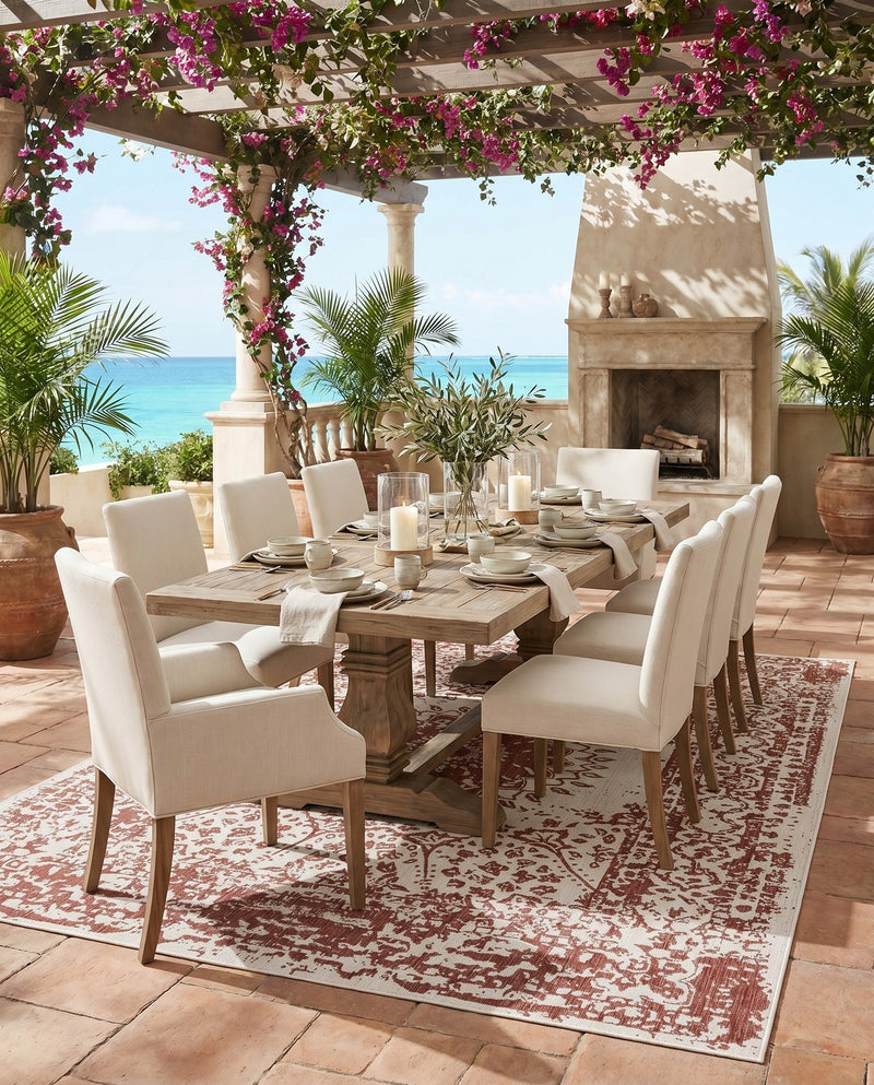 Patio Heritage Collection Area Rug -  Lafayette (Rust Red) Rectangle Rust Red  lifestyle 10