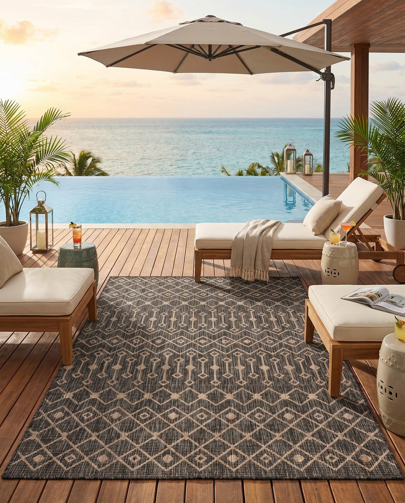 Savannah Pergola Collection Area Rug -  Pergola (Charcoal Gray) Rectangle Charcoal Gray  lifestyle 19