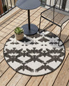 Urban Terrace Collection Area Rug -  Gramercy Round Black and White  lifestyle 54