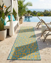 Savannah Escape Collection Area Rug -  Amazon (Blue Yellow) Runner Blue Yellow  lifestyle 59