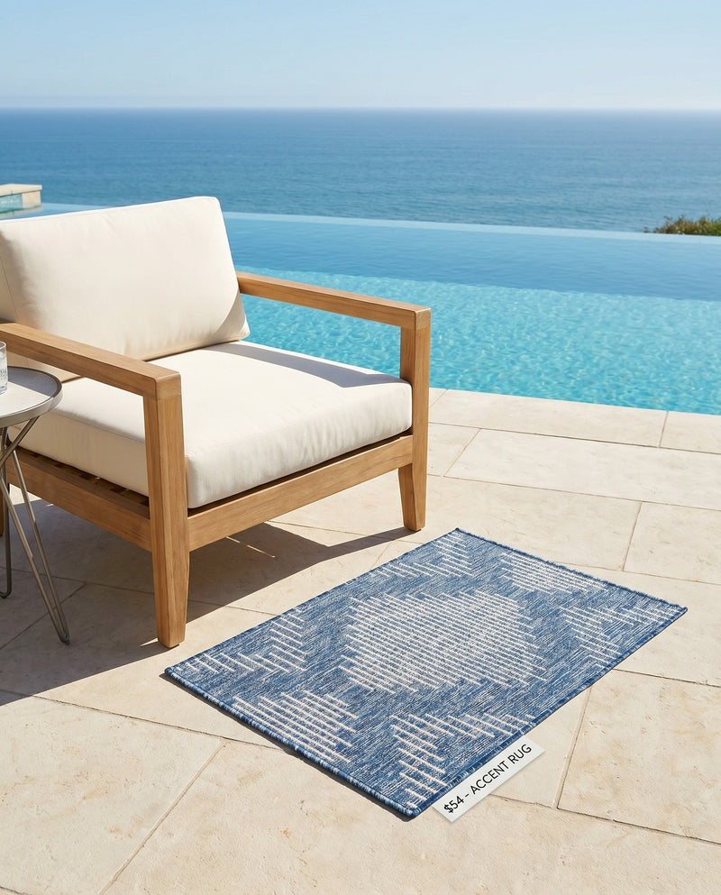 Urban Terrace Collection Area Rug -  Chelsea (Blue) Rectangle Blue  lifestyle 7