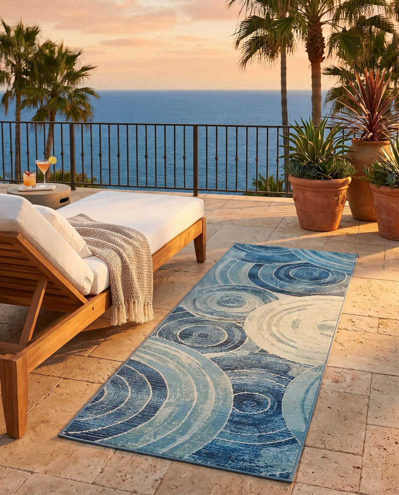 Urban Terrace Collection Area Rug -  Parkside Runner Light Blue  lifestyle 58