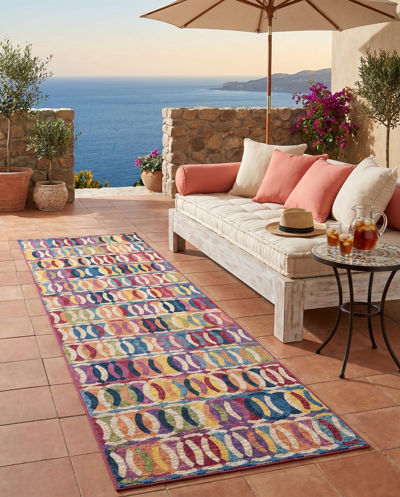 Urban Terrace Collection Area Rug -  Boardwalk Runner Multi  lifestyle 52
