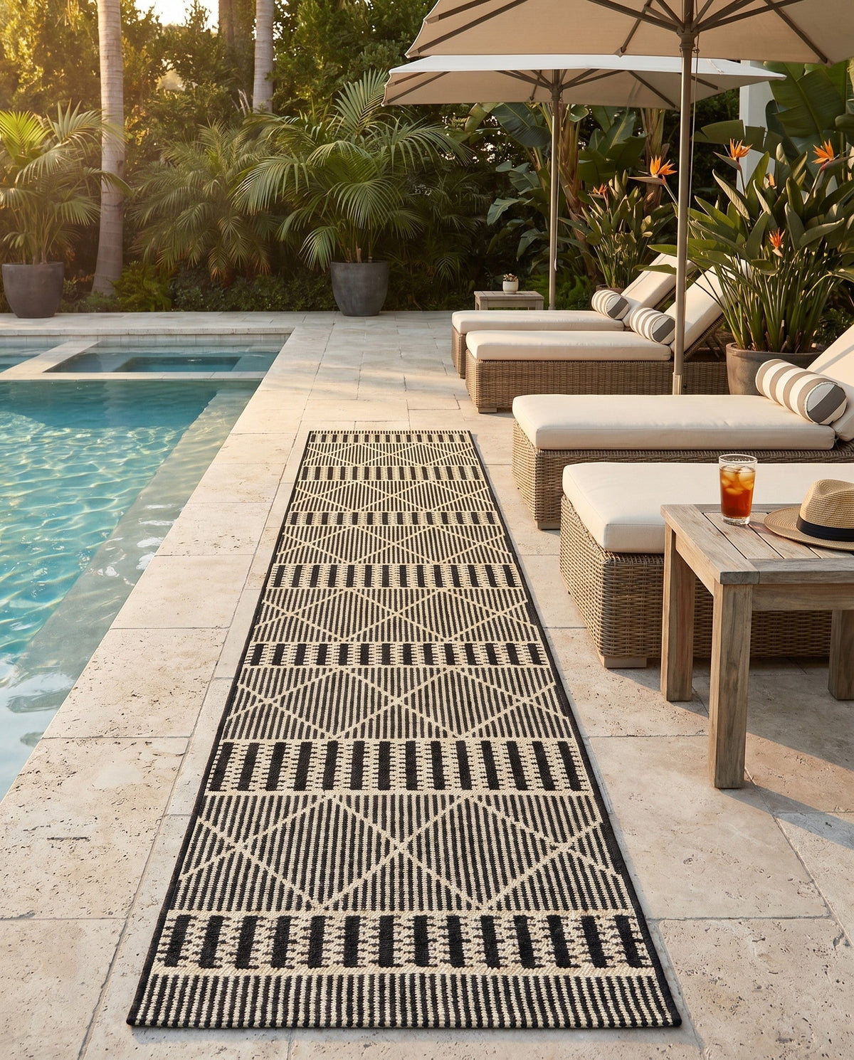Savannah Pergola Collection Area Rug -  Glade Runner Black  lifestyle 159
