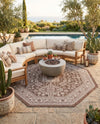 Tribal Terrace Treasures Collection Area Rug -  Incan Isle (Brown) Octagon Brown  lifestyle 69