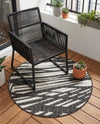 Urban Terrace Collection Area Rug -  Queens Round Black and White  lifestyle 42