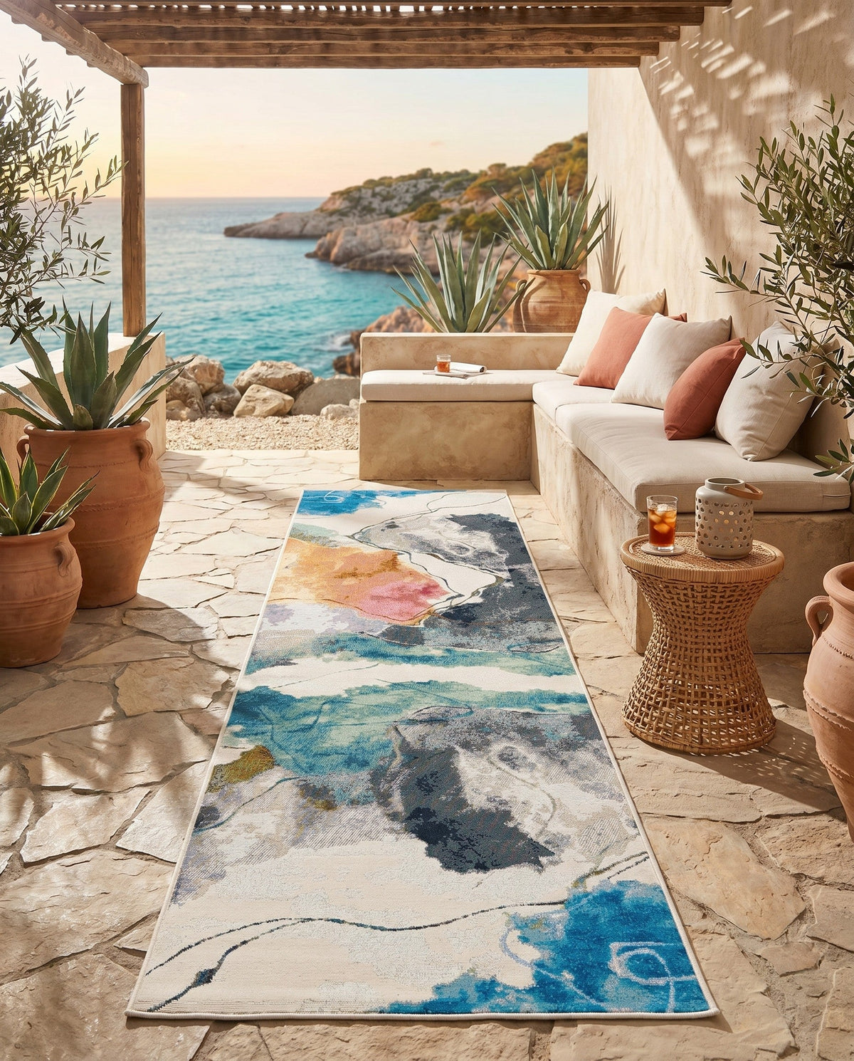 Urban Terrace Collection Area Rug -  Arbor Runner Multi  lifestyle 39