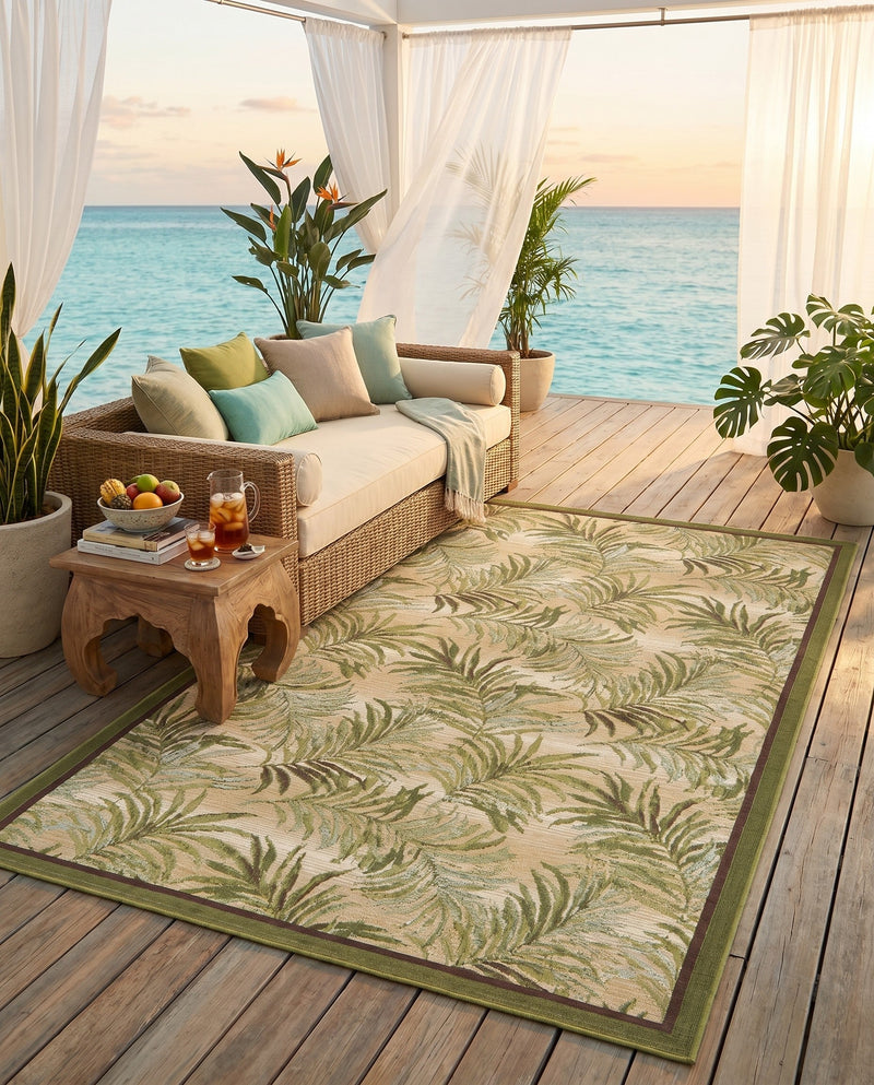 Seaside Blooms Collection Area Rug -  Verdant Rectangle Green  lifestyle 14