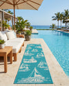 Seaside Haven Rugs Collection Area Rug -  Beachcomber Runner Teal  lifestyle 80