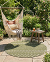Garden Lattice Charm Collection Area Rug -  Pergola (Green) Round Green  lifestyle 46