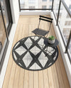 Urban Terrace Collection Area Rug -  Hudson Round Black and White  lifestyle 53