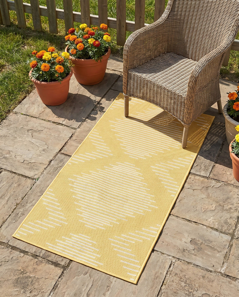 Urban Terrace Collection Area Rug -  Chelsea (Yellow) Runner Yellow  lifestyle 80