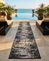 Urban Terrace Collection Area Rug -  Midtown Runner Black and White  lifestyle 28