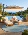 Terrace Fringe Collection Area Rug - Veranda (Aquamarine) Round Aquamarine  lifestyle 71