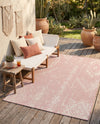 Desert Nomad Terrace Collection Area Rug - Sahara (Pink) Rectangle Pink  lifestyle 34