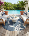 Seaside Haven Rugs Collection Area Rug - Harbor Round Navy Blue  lifestyle 19