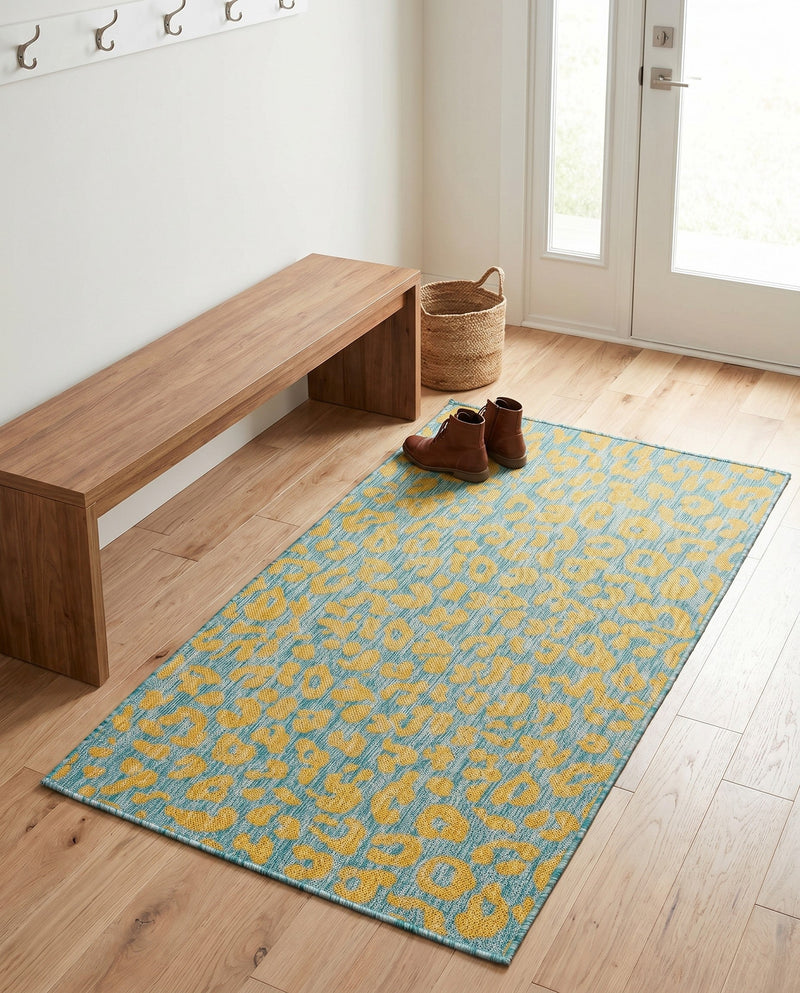 Savannah Escape Collection Area Rug -  Amazon (Blue Yellow) Rectangle Blue Yellow  lifestyle 21