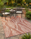 Seaside Blooms Collection Area Rug -  Evergreen (Rust Red) Rectangle Rust Red  lifestyle 10
