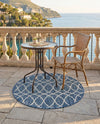 Savannah Pergola Collection Area Rug -  Pavilion (Blue) Round Blue  lifestyle 58
