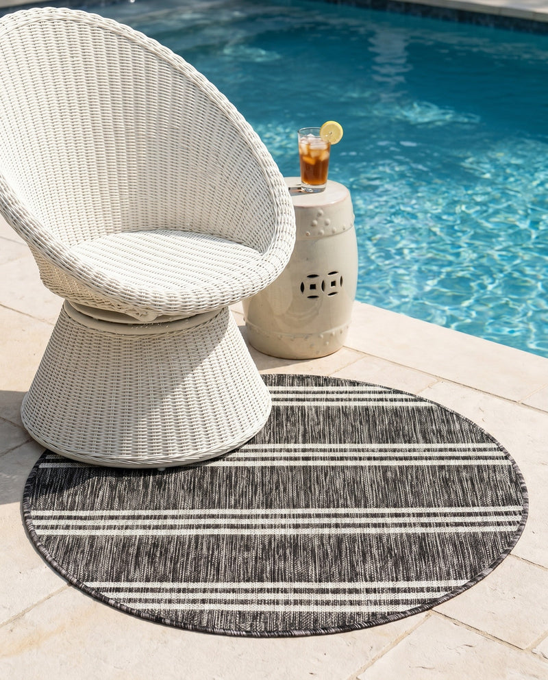 Urban Oasis Rugs Collection Area Rug -  District (Charcoal) Round Charcoal  lifestyle 33