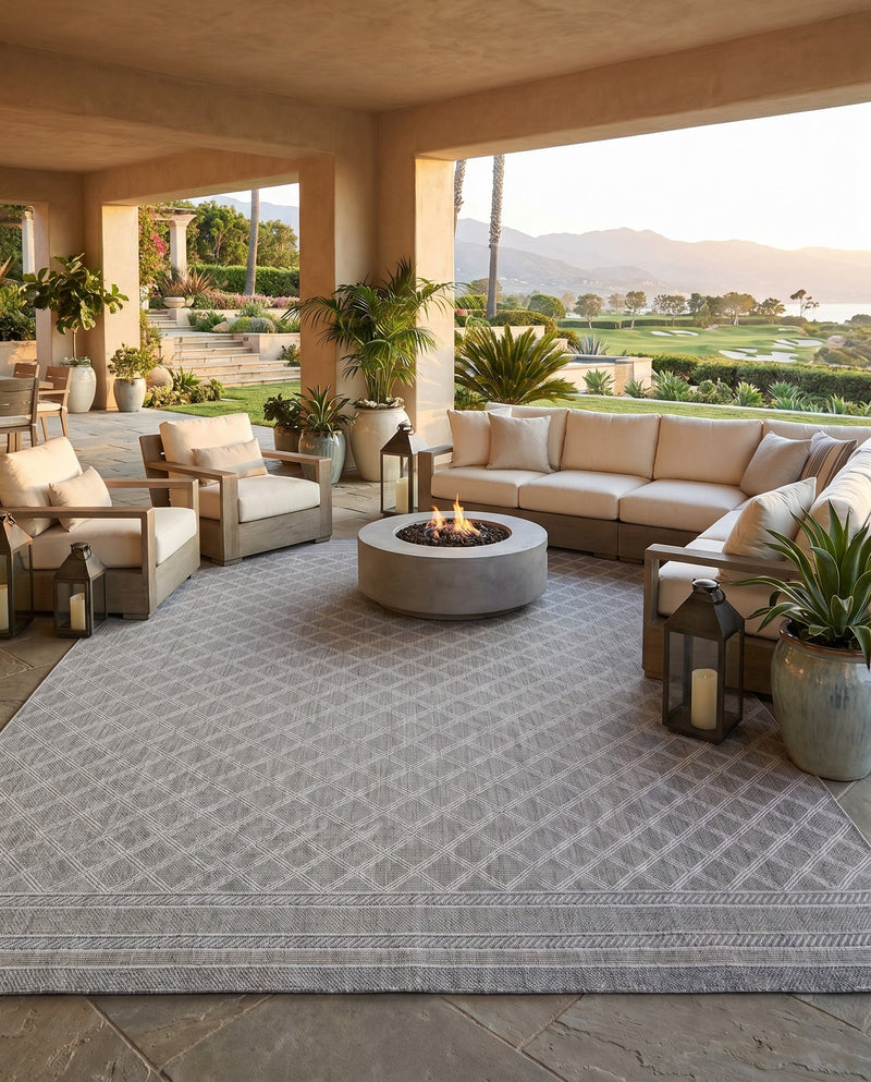 Savannah Pergola Collection Area Rug - Savannah Rectangle Gray  lifestyle 18