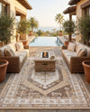 Patio Heritage Collection Area Rug -  Augusta (Natural) Rectangle Natural  lifestyle 34