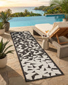 Urban Terrace Collection Area Rug -  Mercer Runner Black and White  lifestyle 28