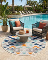 Bahama Breeze Outdoor Collection Area Rug -  Andros Round Gray  lifestyle 29