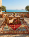 Patio Heritage Collection Area Rug -  Arbor Rectangle Red Green Blue  lifestyle 30