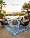 Patio Heritage Collection Area Rug -  Augusta (Blue) Rectangle Blue  lifestyle 6