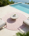 Garden Lattice Charm Collection Area Rug - Arbor (Pink) Round Pink  lifestyle 52