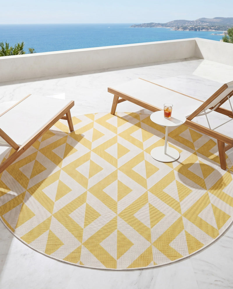 Urban Oasis Rugs Collection Area Rug -  Highrise (Yellow) Round Yellow  lifestyle 46