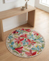 Outdoor Marrakesh Collection Area Rug -  Midelt Round Multi  lifestyle 76