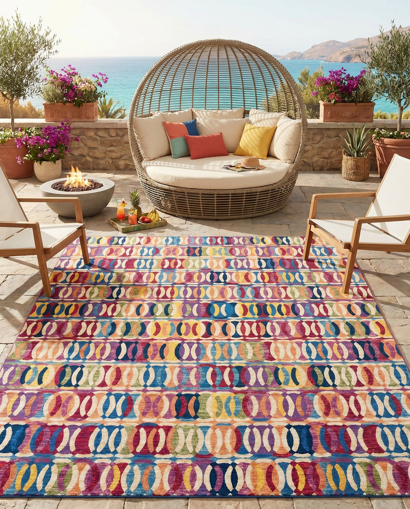 Urban Terrace Collection Area Rug -  Boardwalk Rectangle Multi  lifestyle 8